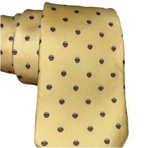 VINTAGE Christian Dior Tie Gold Geometric Red White Blue Silk Made n USA 90s 57"